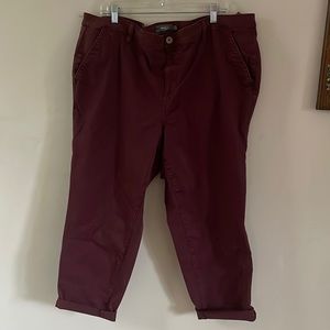 Torrid Maroon jeans plus size 24 cuff bottoms